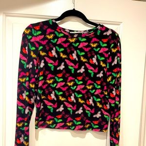 Alice and Olivia Butterfly crop top, worn once! Size m/l fits 10/12.